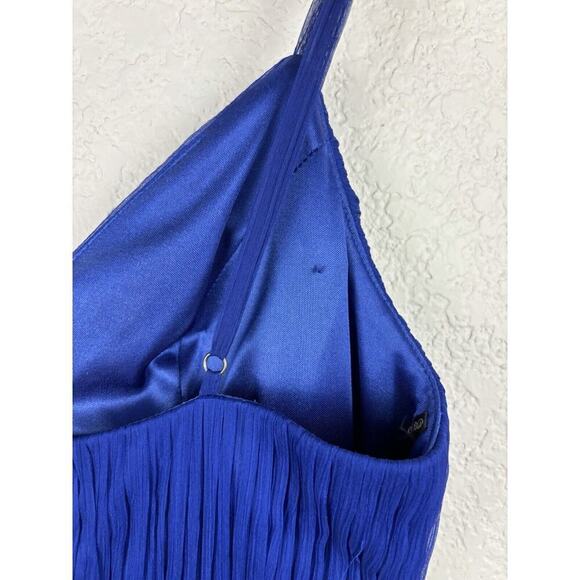 Sue Wong Womens Formal Cocktail Dress 4 Blue Sequin Beaded Homecoming Gala Prom - Picture 6 of 11